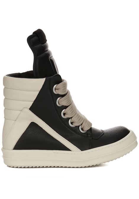sneakers jumbolace geobasket uomo nere e latte RICK OWENS | RU02E1898 LCOW2911